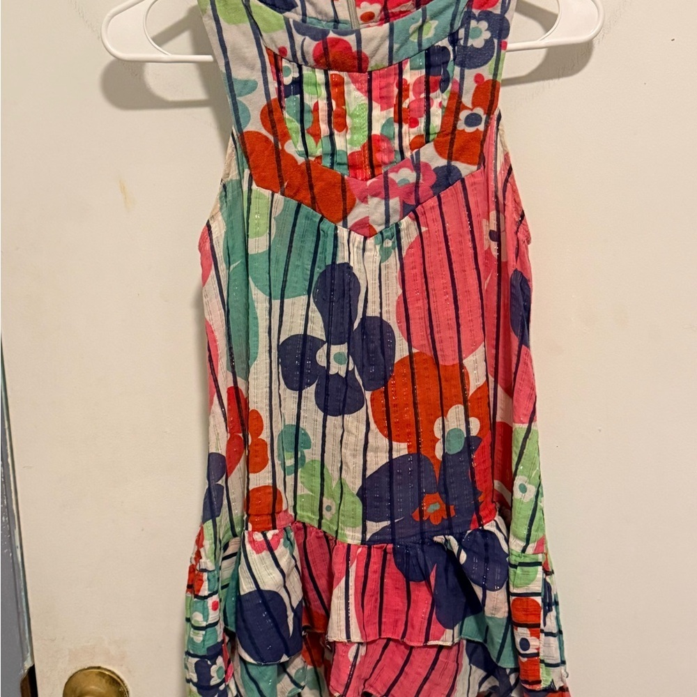 Anthropologie Farm Rio Colorful Floral Stripe Tank Top